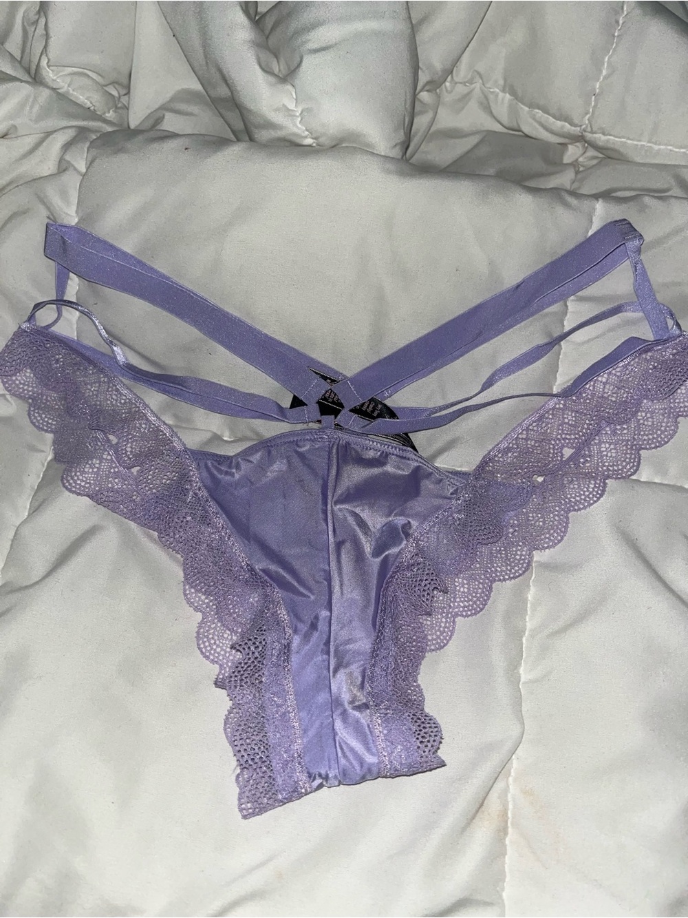 Victoria’s Secret Purple Strappy Cheeky Panties Size Large